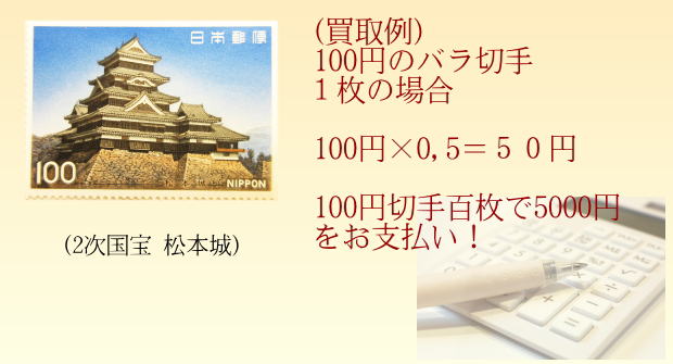 バラ切手の買取価格例　あいきスタンプコイン