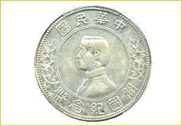 中国古銭　開国記念幣　一円銀貨